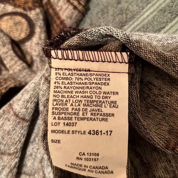 Cafe au Lait top tunic brown tan gold hardware Canada Large FIRM on PRICE NWT - Picture 8 of 8